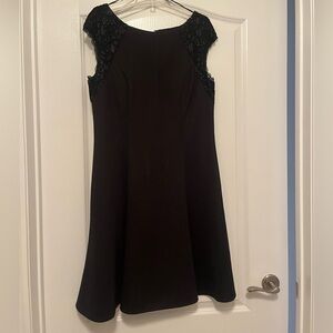 Elegant Black Lace Sleeve Dress